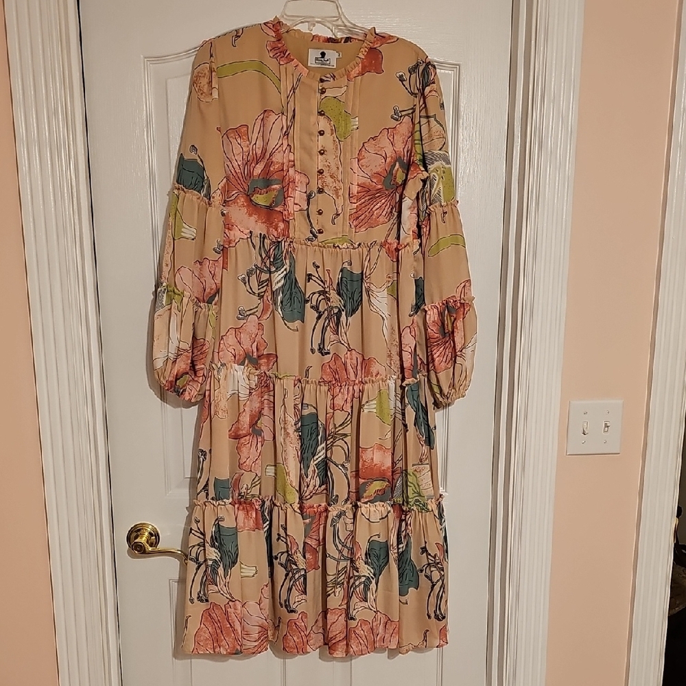 Dainty Jewells Floral Print Women's Dress XL EUC